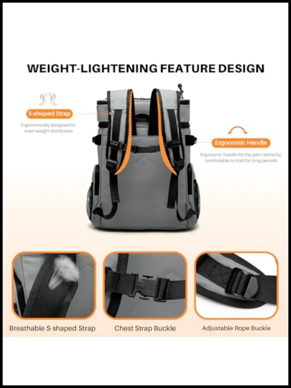 Insulated Backpack Cooler 32L Leak Proof Dual Compartment Picnic Hiking